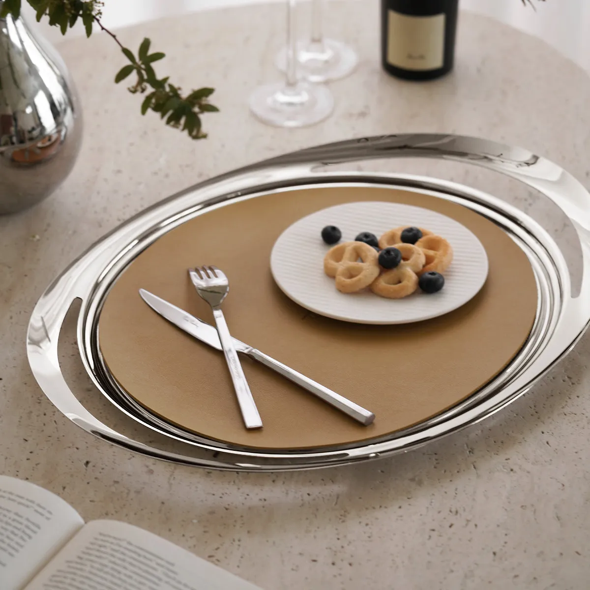 Oval Leather Tray