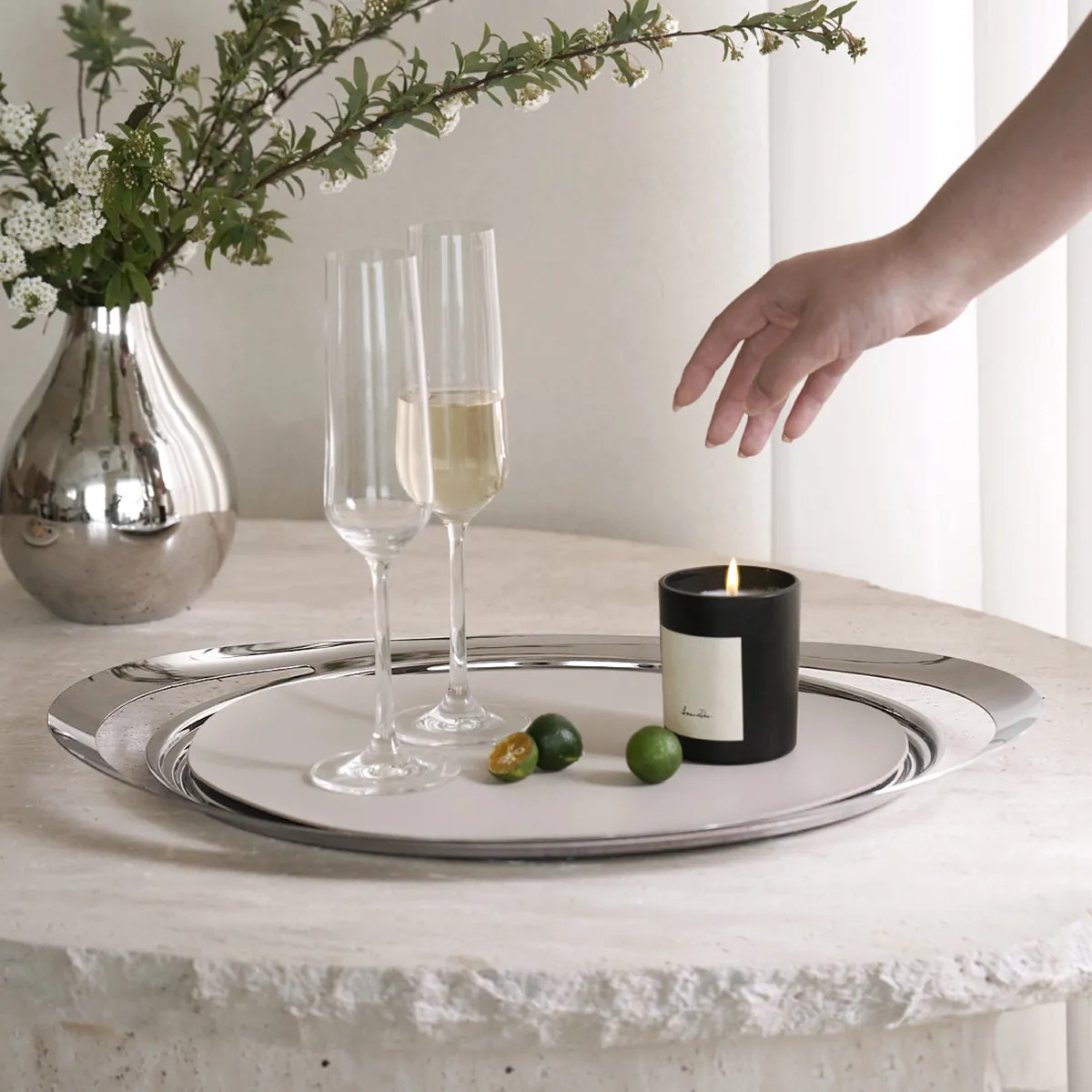 Oval Leather Tray