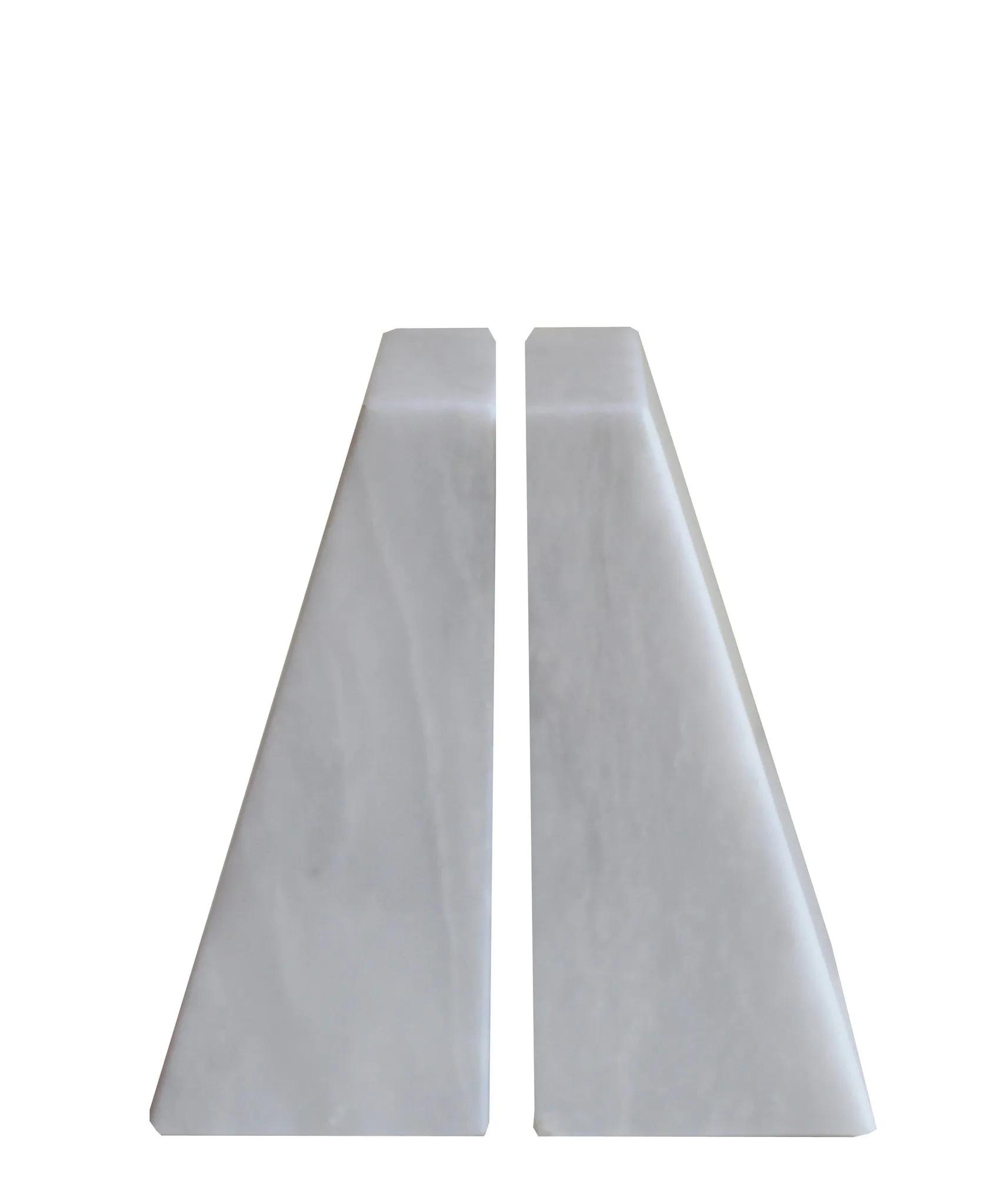 Pair of White Marble Bookends