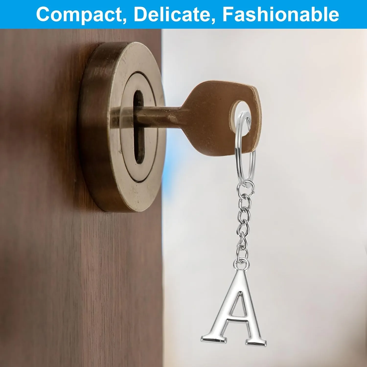 PATIKIL Initial Letter Key Chain, Letter a Key Chain Pendant Key Ring