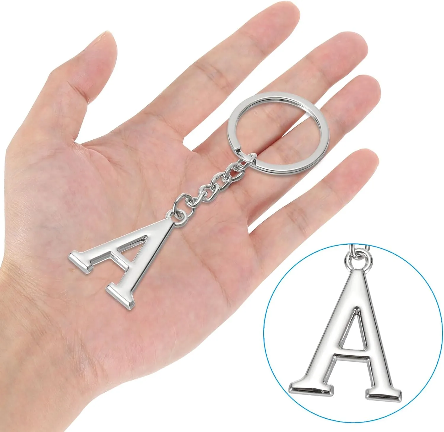 PATIKIL Initial Letter Key Chain, Letter a Key Chain Pendant Key Ring
