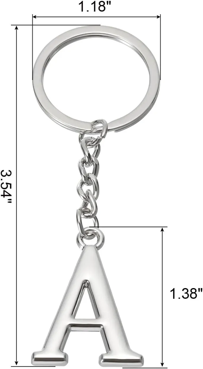 PATIKIL Initial Letter Key Chain, Letter a Key Chain Pendant Key Ring