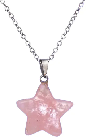 PEDRAS Natural Stone Star Pendant Healing Crystals Necklace, Star Pendant Natural Stone Pendant Necklace