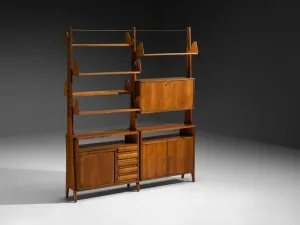 Pierluigi Spadolini Modular Bookcase in Walnut 1950s