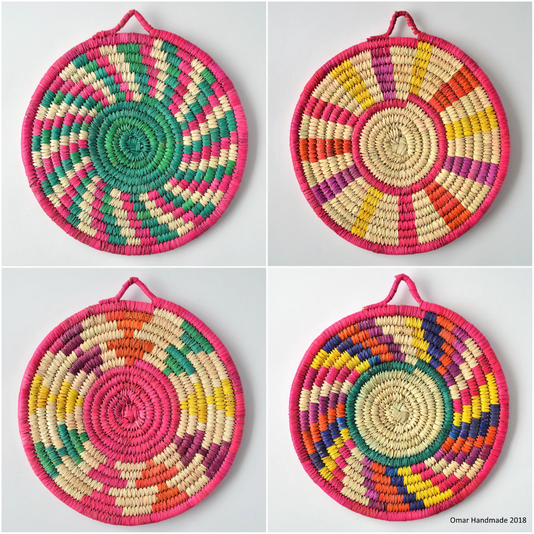 Pink fusion Nubian taba, Unique wall decor plate