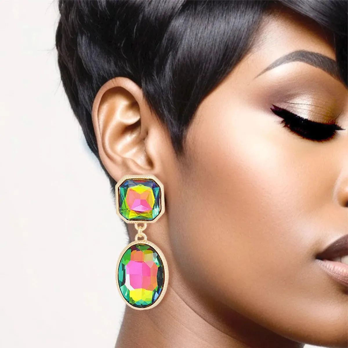 Pink-Green Passion: Clip-On Earrings for Stylish Statements!