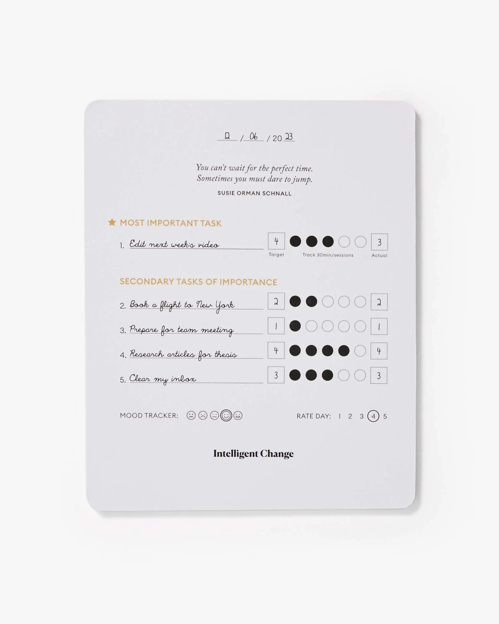 Productivity Planner Cards