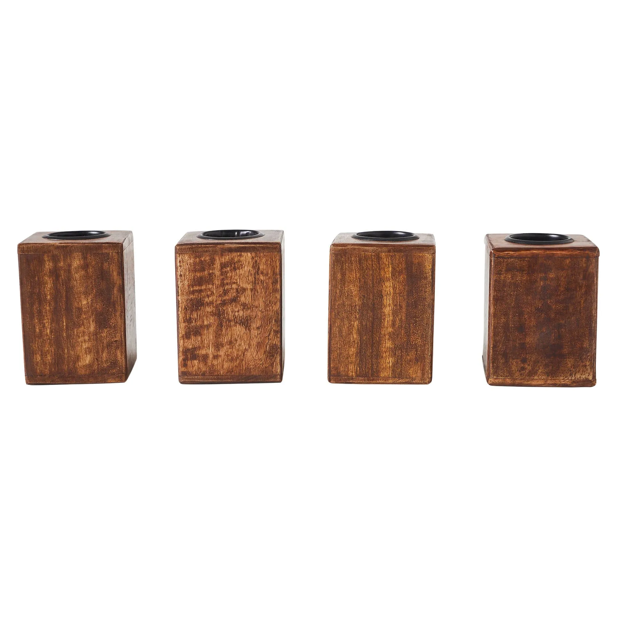 "Noel" Block Tealight Holders - Set of 4