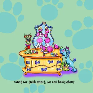 "What we think about, we can bring about" WHIMSHOTS CANVAS