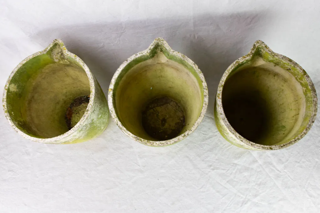 RESERVED AM Set of three mid-century pots with spouts 15¾"