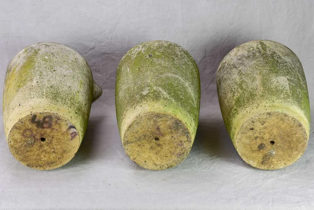RESERVED AM Set of three mid-century pots with spouts 15¾"