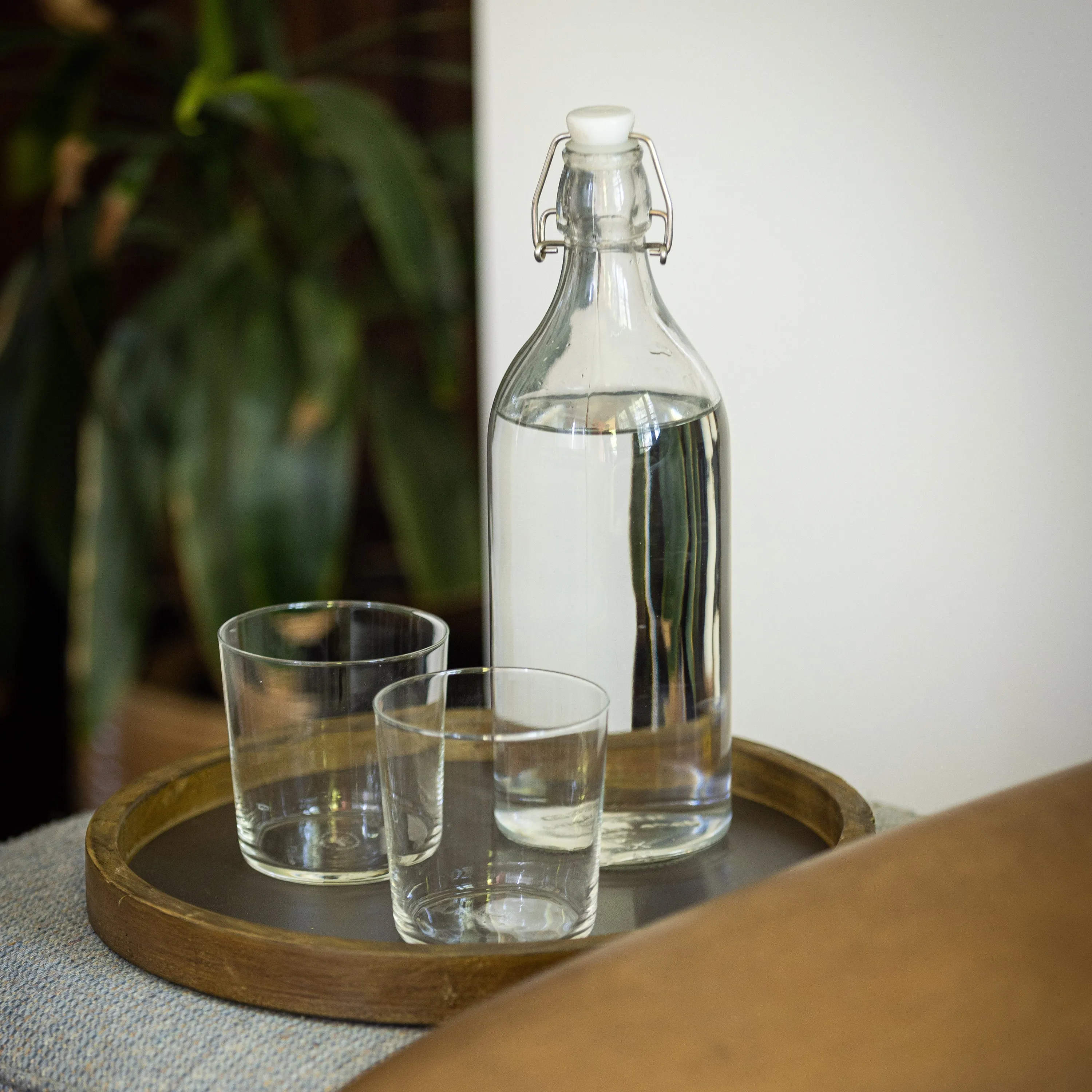 Rustic Natural Wood Candle Holder Tray