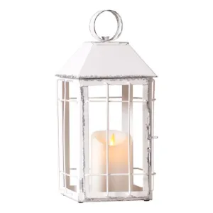 Rustic Table Lantern in Rustic White