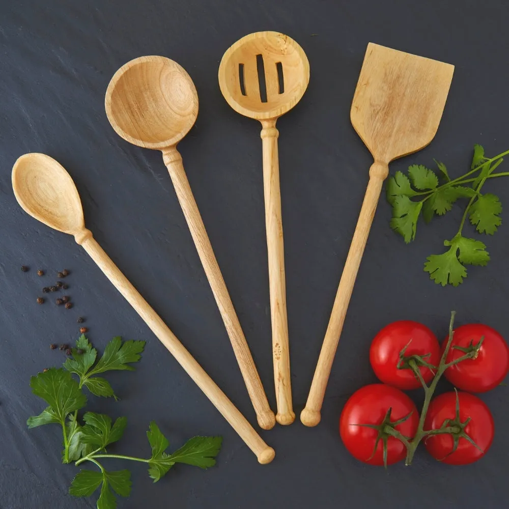 Rwanda Hand Carved Natural Beige Musave Wood Cooking Set