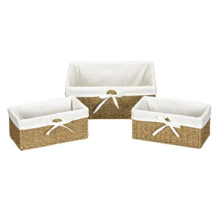 Seagrass Decorative Wicker Baskets Set of 3