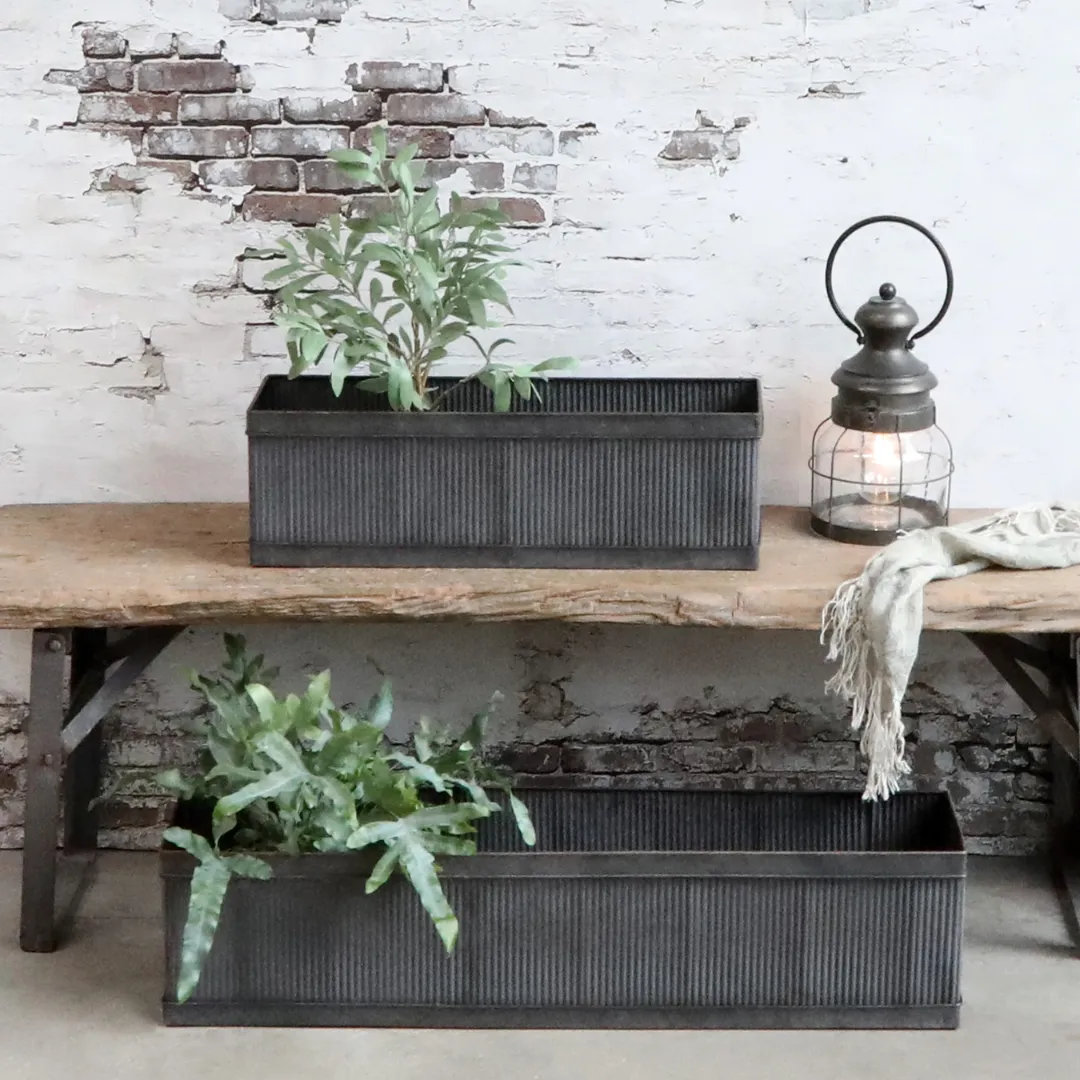 Set of 2 - Old French Flowerpots