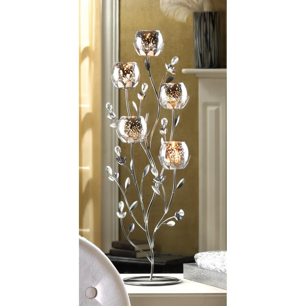 Silver Tulip Tree Candelabra