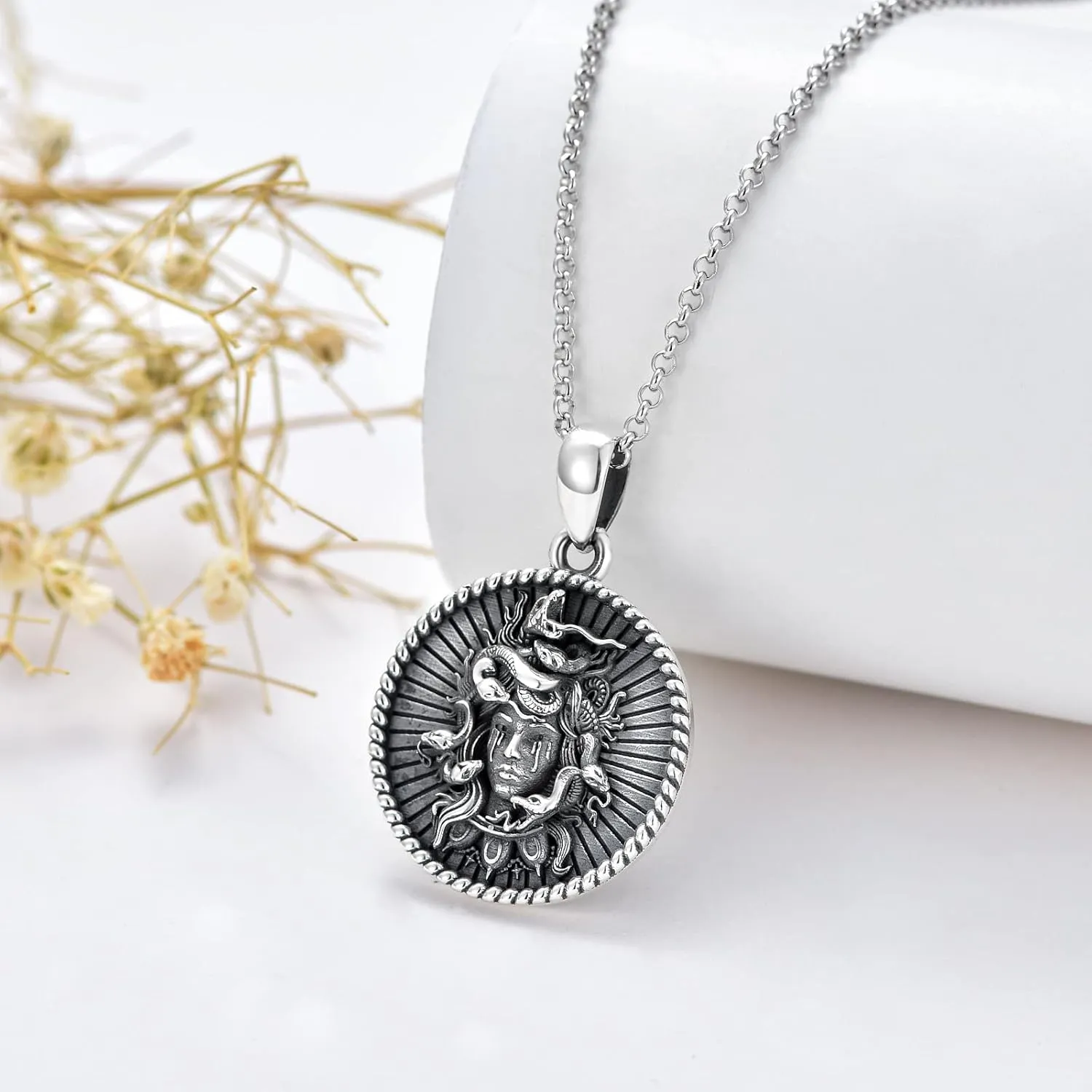 SIMONLY Mother's Day Gifts Goddess Necklace for Women 925 Sterling Silver Goddess Amulet Necklace Ancient Egypt Greek Mythology Jewelry Gifts for Her