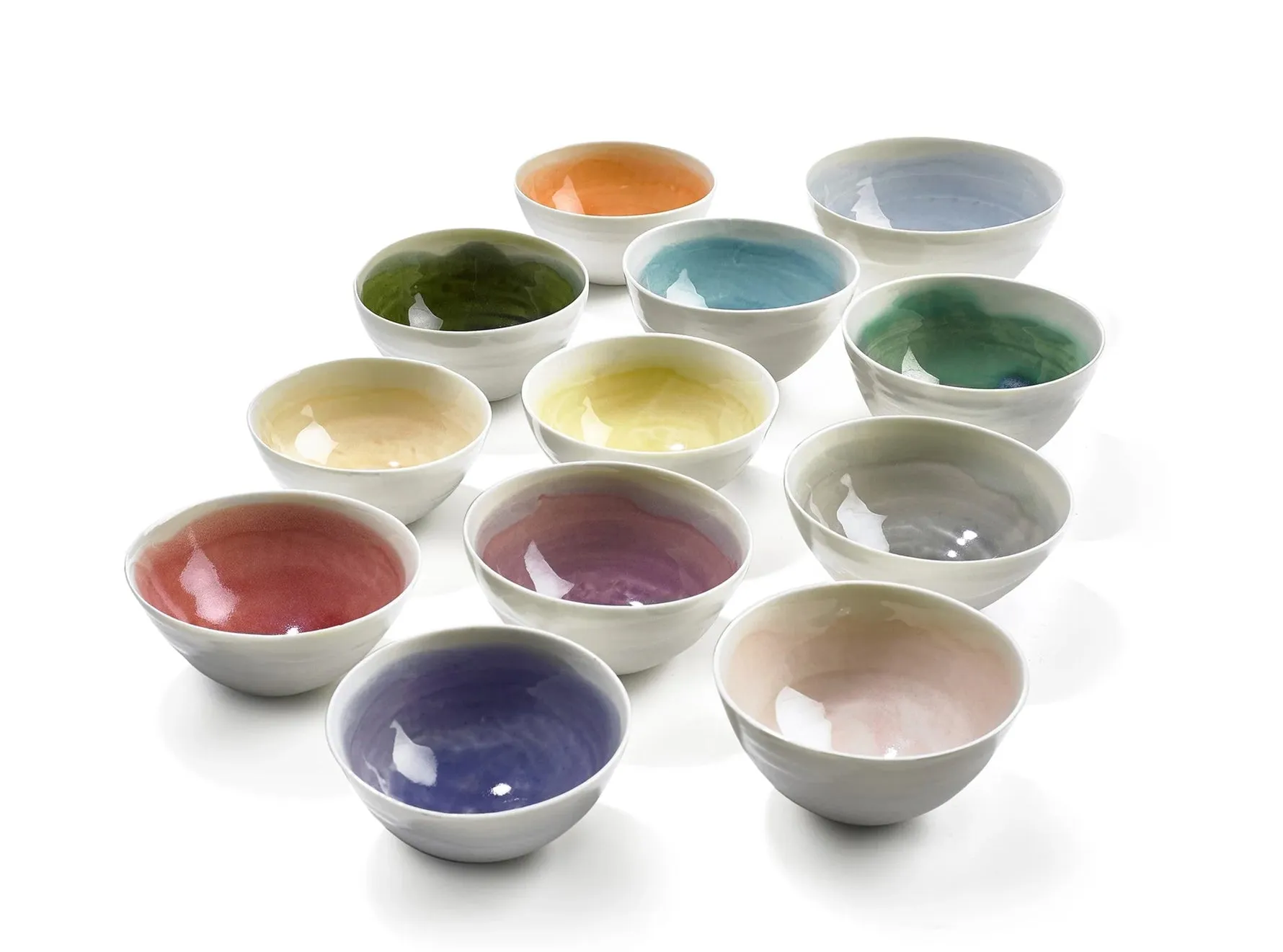Small Grape Purple Ceramic Bowl with White Edge, 8cm
