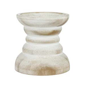 Small White Beach House Pillar Candle Holder (WS)