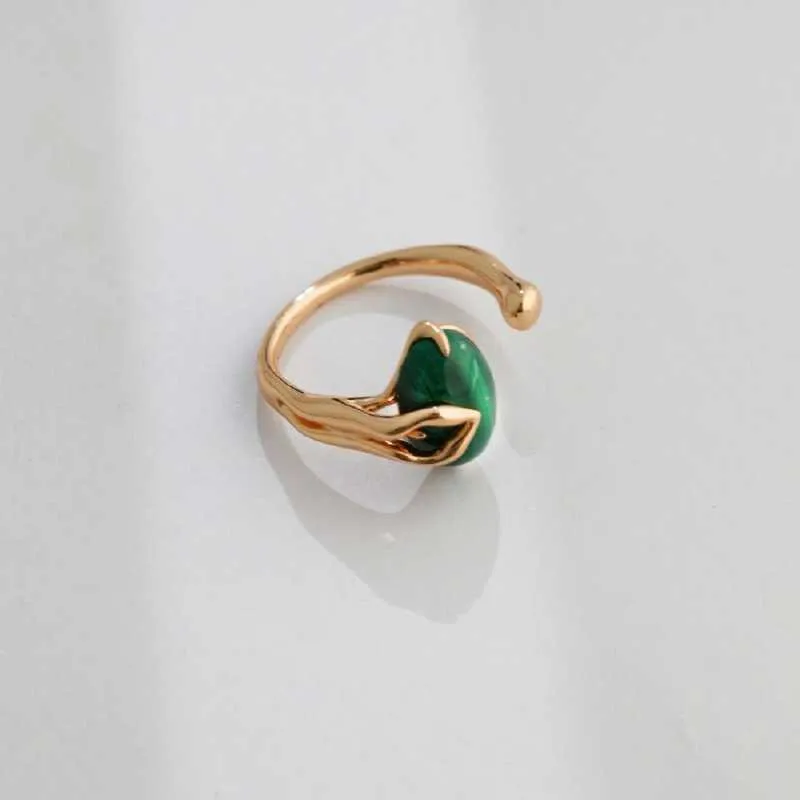 Snake Eyes Malachite Ring Womens -925 Sterling Silver