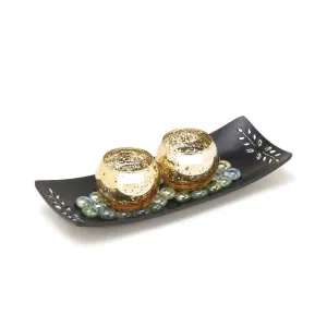 Speckled Mercury Glass Candle Holders