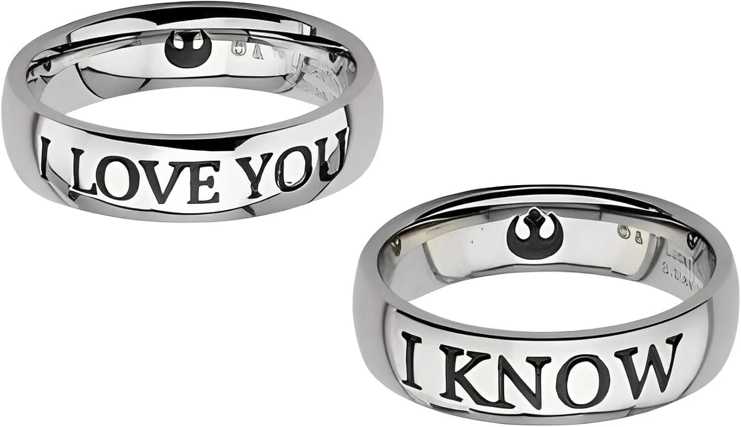 Star Wars "I Love You" / "I Know" Ring Set, Women's Size 7, Men's Size 10