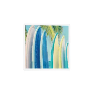 Surfboard on White Ceramic Coaster