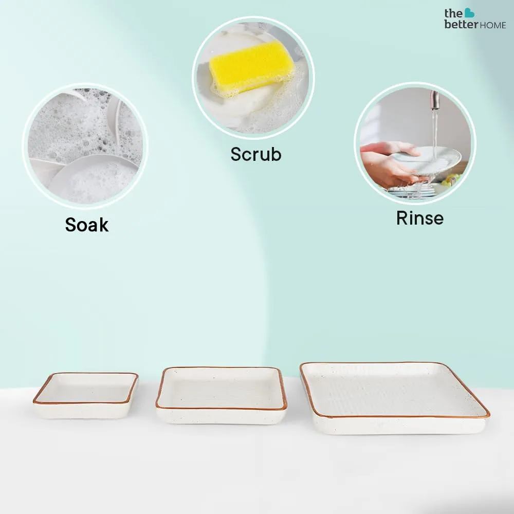 The Better Home Divine Dining (3Pcs) Ceramic Serving Tray | Tray Set for Serving | Dry Fruits Serving Tray | Snacks Serving Tray Set | Ceramic Dinner Plates for Serving Appetizers, Salads, Desserts