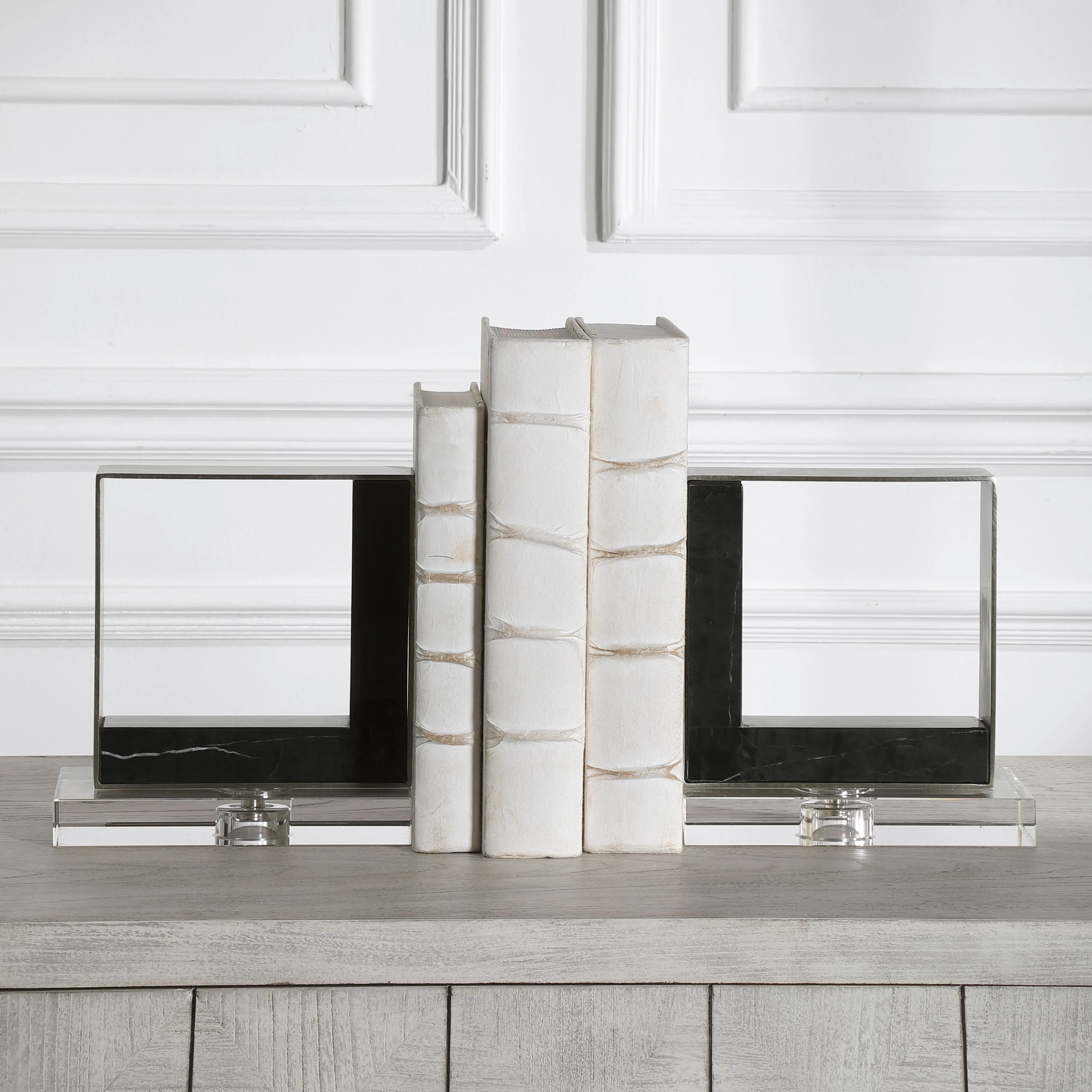 Tilman Modern Marble Bookends, S/2