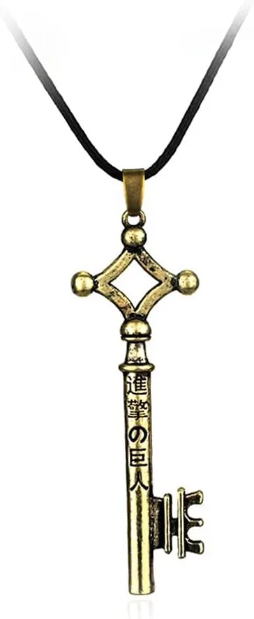 Titan Eren Gold Key Cosplay Pendant Necklace - Metal