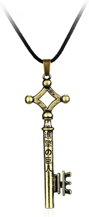 Titan Eren Gold Key Cosplay Pendant Necklace - Metal