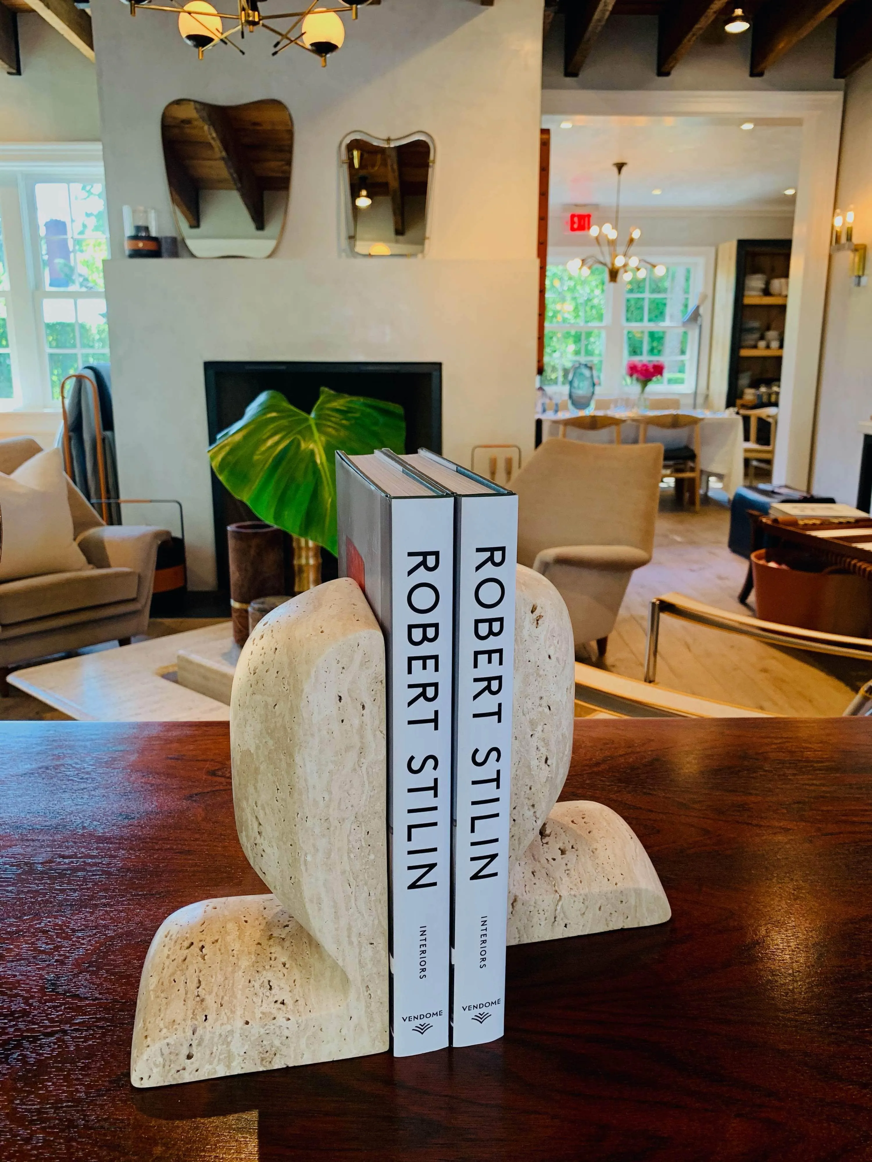 Travertine Marble SLO Bookends by Christophe Delcourt for Collection Particulaire