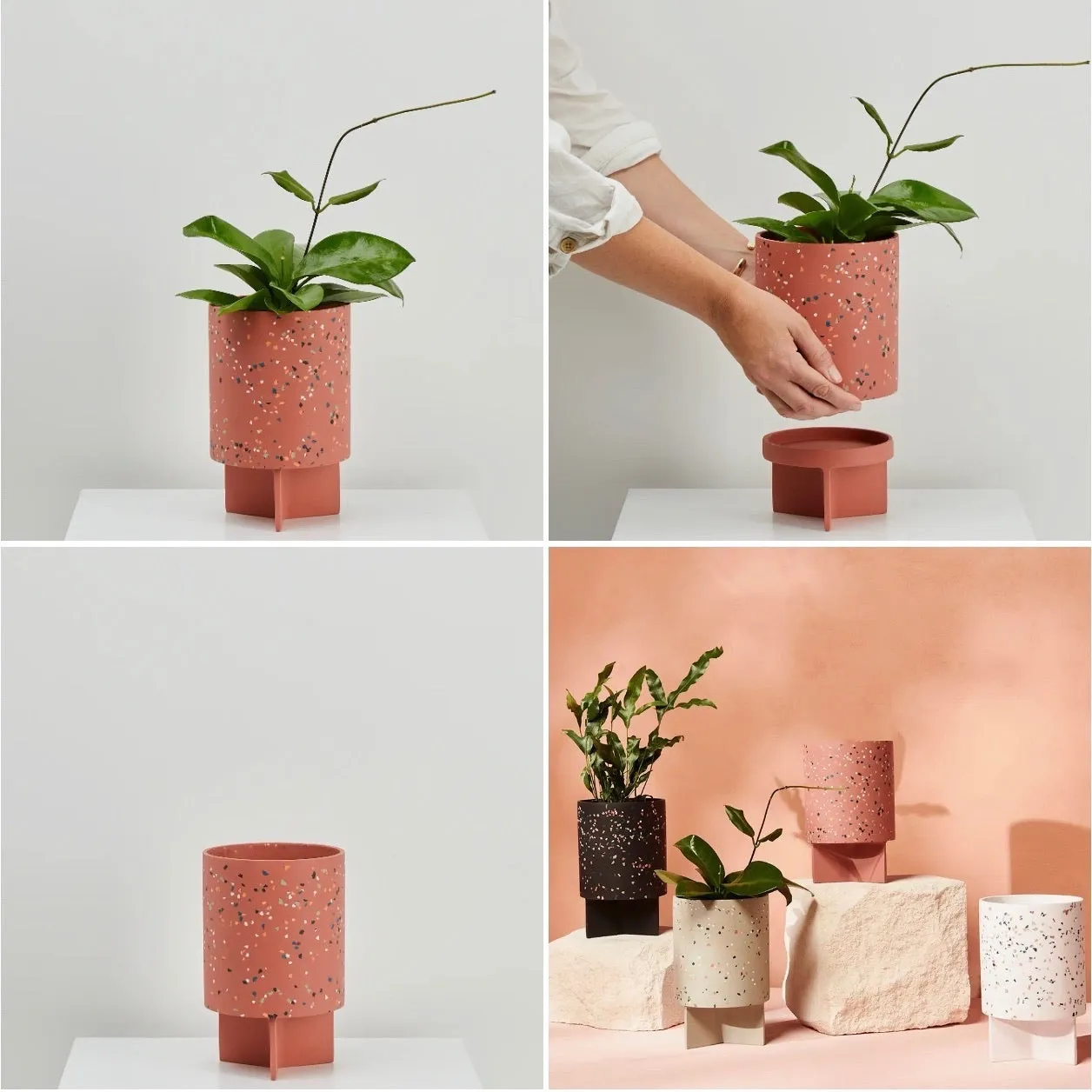 Tri Planter - Dusty Rose Terrazzo