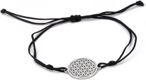 UNIFT Flower Of Life Pendant Bracelet For Women Stainless Steel Geometry Style Hollow Out Flower of Life Double Rope Bracelet Inspirational Adjustable Bracelet Jewelry