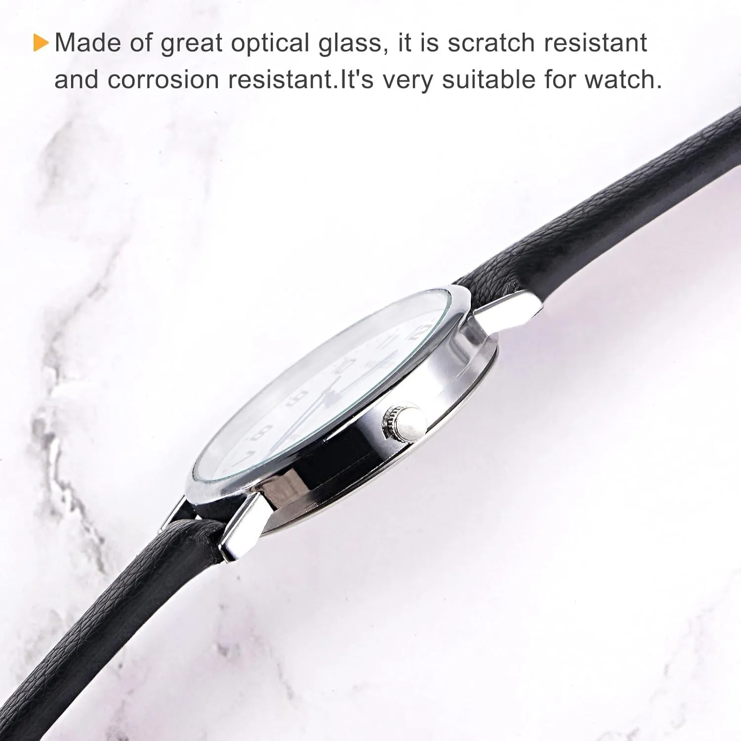 uxcell 6-Pack Watch Crystal Lens Glass 30mm Dia. Round Flat Mineral Replacement Parts for Watchmaker Repair