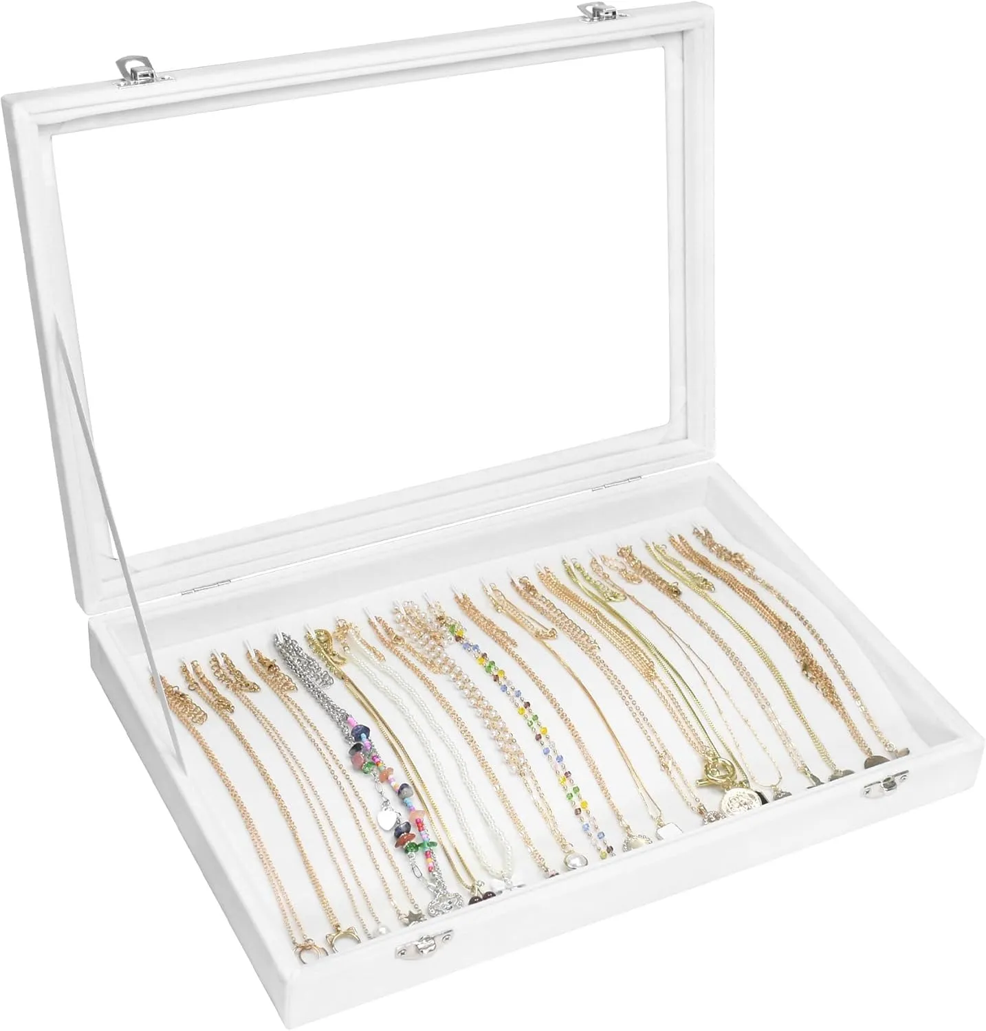 Velvet Necklace Display Jewelry Tray 20 Hook Necklace Tray Necklace Pendant Jewelry Tray for Women and Girls