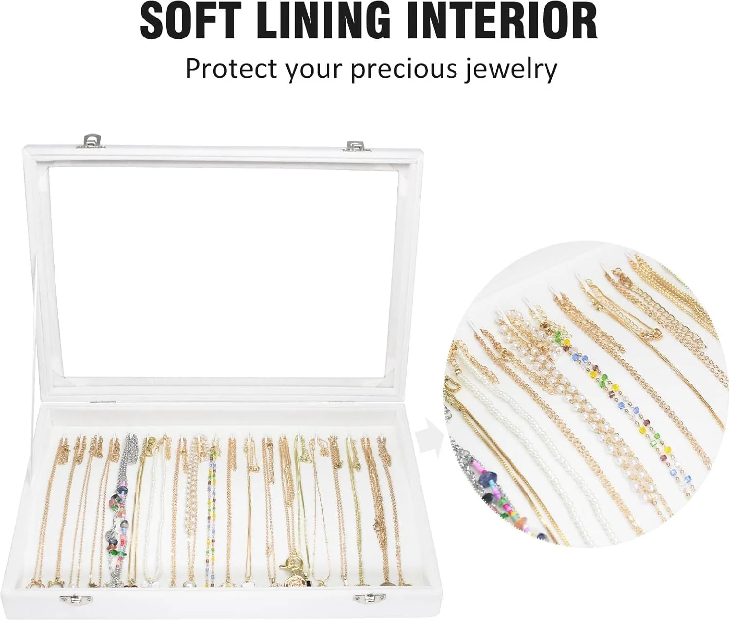 Velvet Necklace Display Jewelry Tray 20 Hook Necklace Tray Necklace Pendant Jewelry Tray for Women and Girls