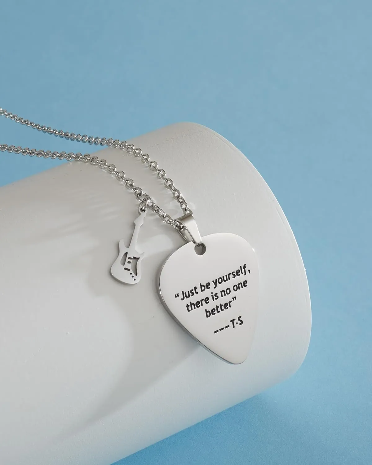 VIMIEW Quotes Guitar Pick Chain Necklace Reputation Red Speak Now Taylor Merch Necklace Outfits Jewelry Accessories Inspired Stuff Gift for Swifty Music Lover Daughter Sister Bestfriends.
