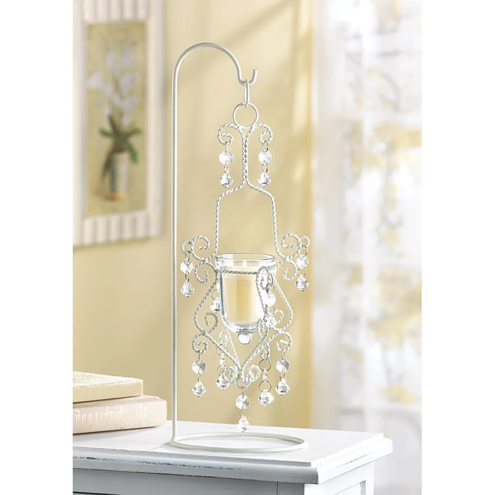 Vintage Crystal Drop Candle Holder