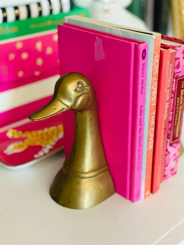 Vintage Duck Bookends, Brass, 1950 Mid Century Modern