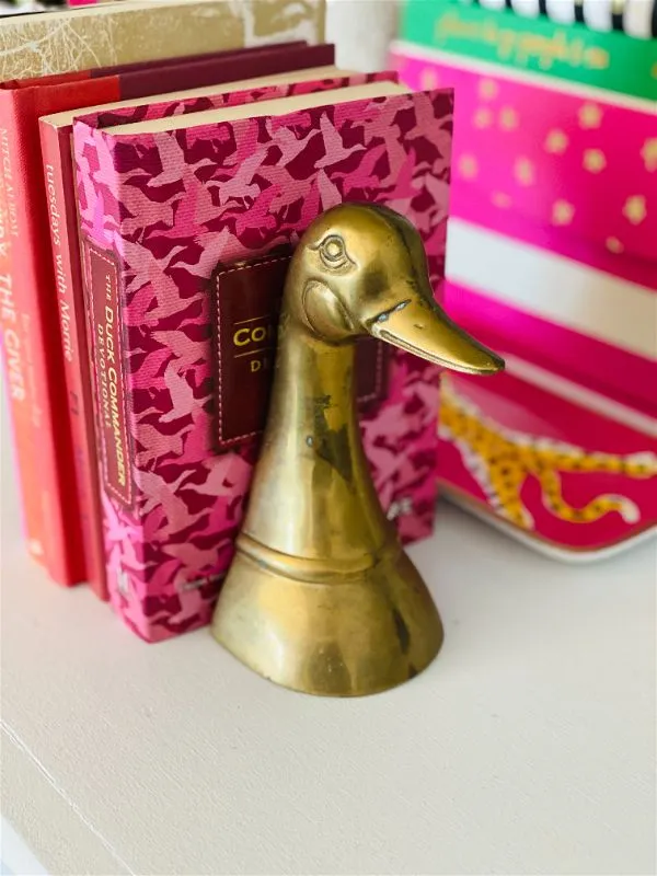 Vintage Duck Bookends, Brass, 1950 Mid Century Modern
