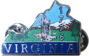 Virginia State Shaped Map Lapel Metal Pin