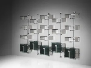 Vittorio Introini for Saporiti 'P700' Modular Wall Bookcase in Metal