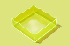 Wavy Square Acrylic Tray | Green