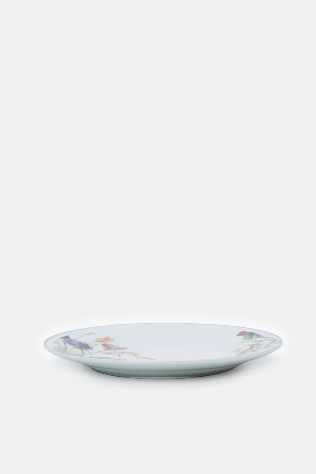 White Floral Print Round Dinner Set (30 Piece)