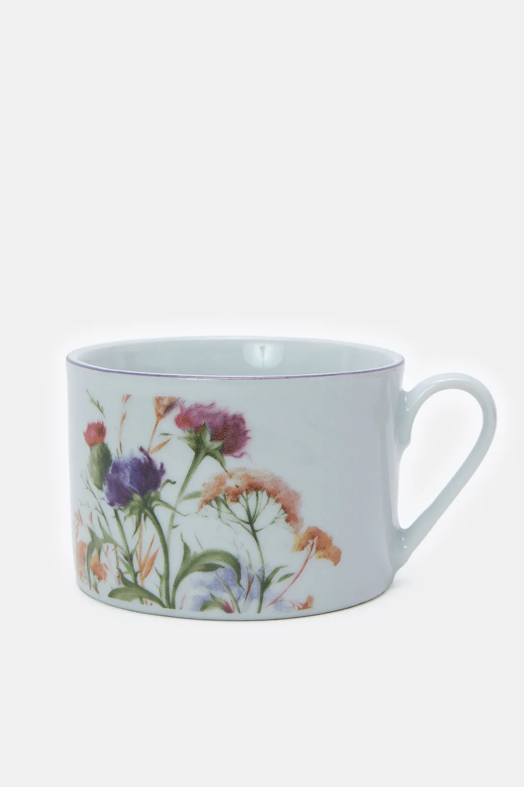 White Floral Print Round Dinner Set (30 Piece)