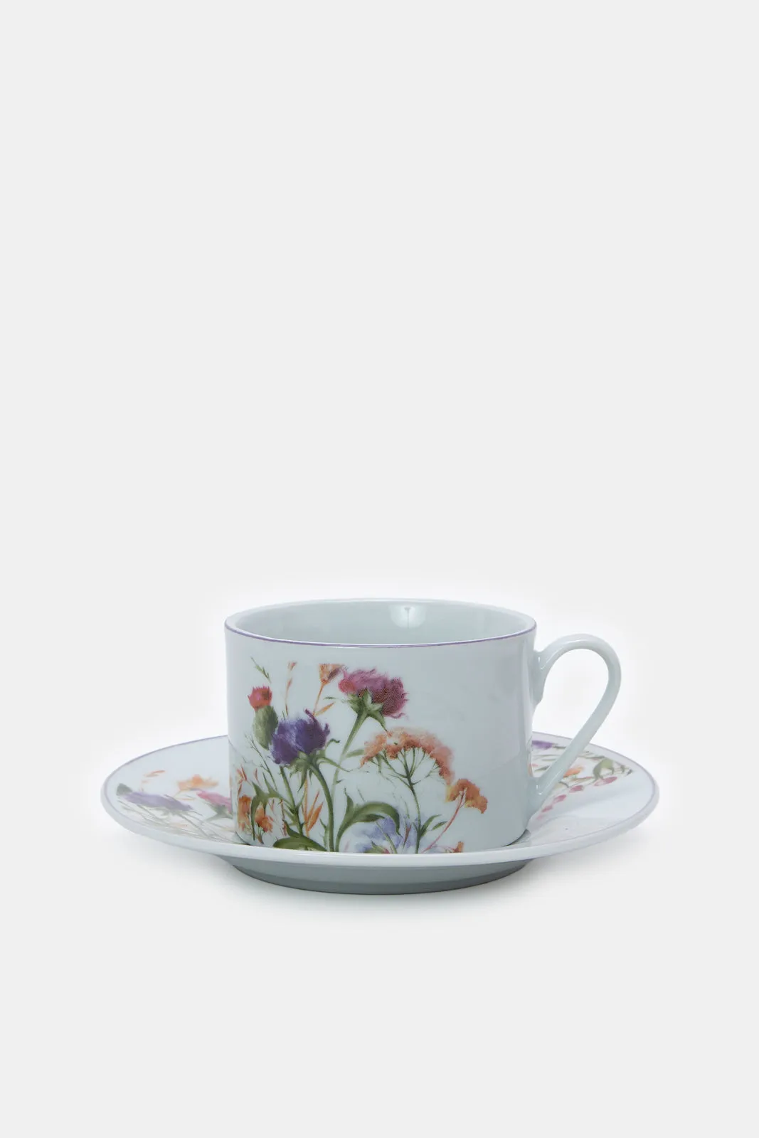 White Floral Print Round Dinner Set (30 Piece)