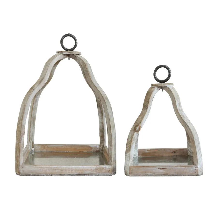 WOOD AND METAL TABLE TOP DECOR SMALL