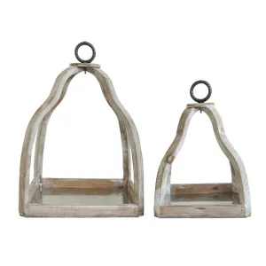 WOOD AND METAL TABLE TOP DECOR SMALL